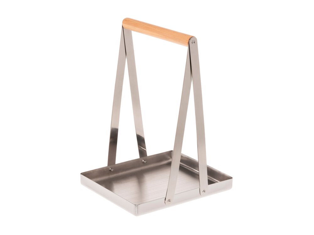 Sauna carrier/stand for wood Rento, shiny steel