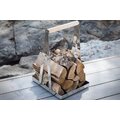 Sauna carrier/stand for wood Rento, shiny steel