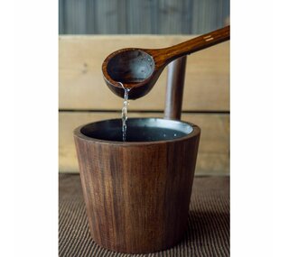 Sauna accessories Rento, dark brown bamboo + textile Sauna accessories Rento, dark brown bamboo + textile