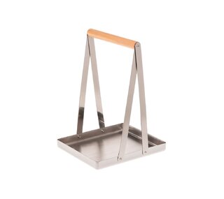 Sauna carrier/stand for wood Rento, shiny steel